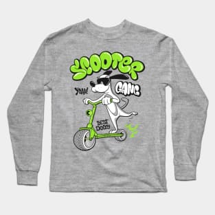 dog riding scooter Long Sleeve T-Shirt